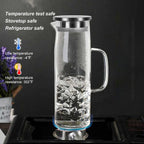 Cylindrical heat-resistant glass jug