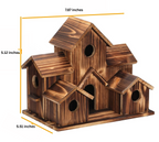 Handcrafted Wooden Birdhouse Tree Birdhouse with 6 Holes