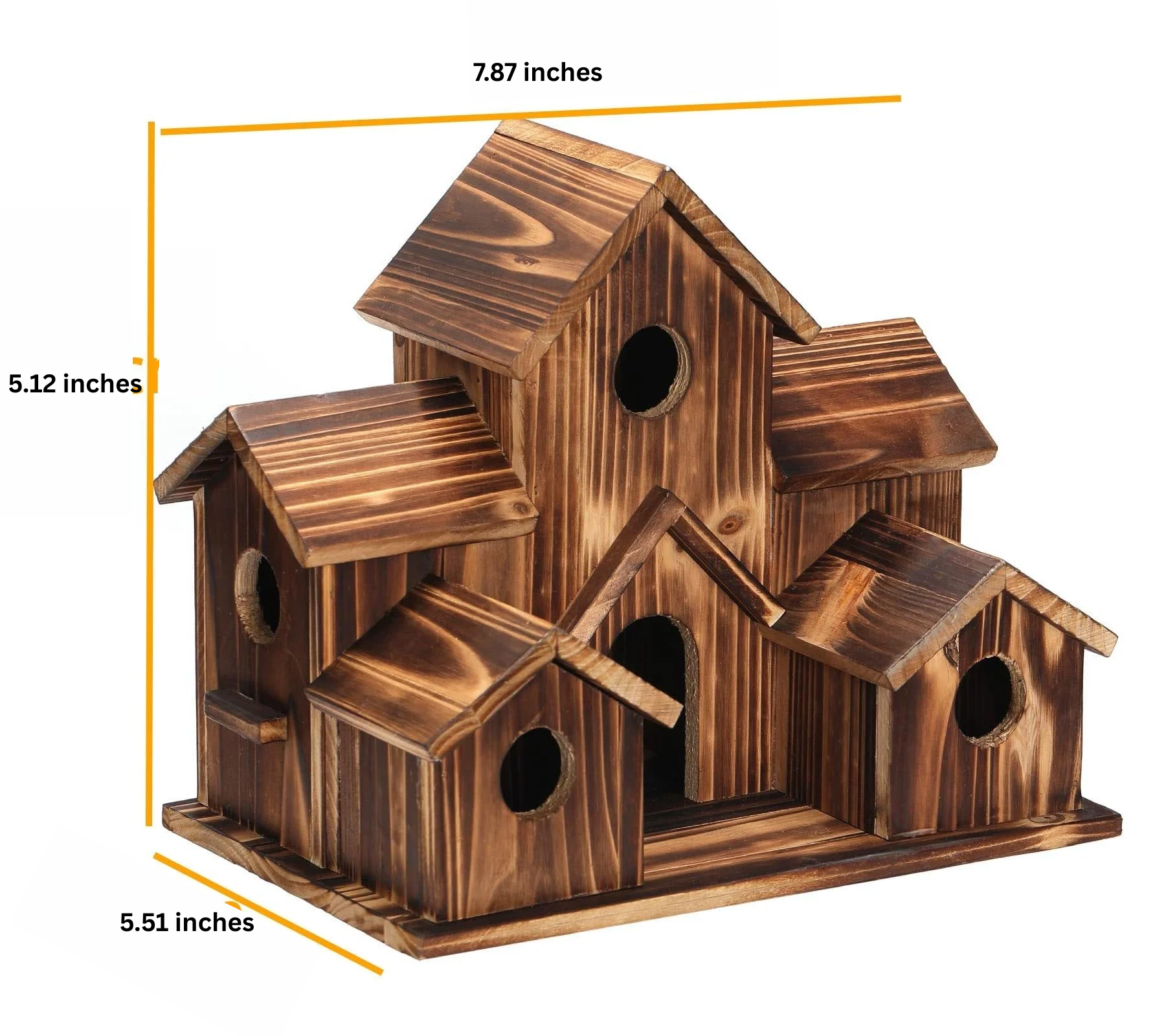 Handcrafted Wooden Birdhouse Tree Birdhouse with 6 Holes