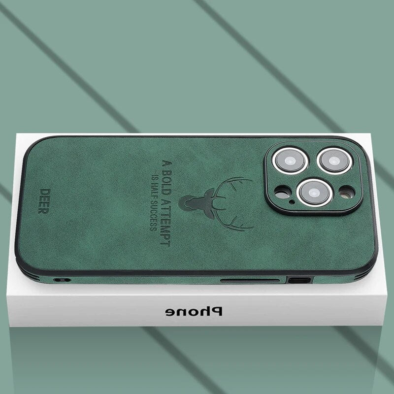 Deer - Luxury Leather iPhone Case with Stylish Design and Shockproof Protection