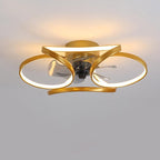 Stylish LED Ceiling Fan with Remote and Floral Decoration