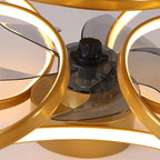 Stylish LED Ceiling Fan with Remote and Floral Decoration