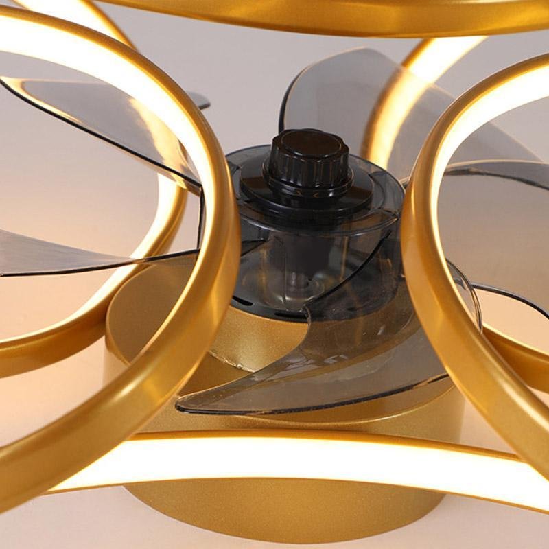 Stylish LED Ceiling Fan with Remote and Floral Decoration