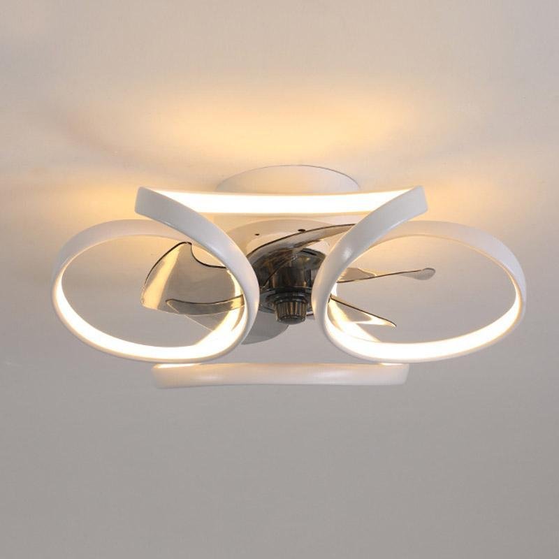 Stylish LED Ceiling Fan with Remote and Floral Decoration