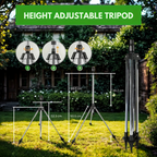 Adjustable 360° Garden Sprinkler on Tripod – Stainless Steel Height-Adjustable Lawn Irrigation System