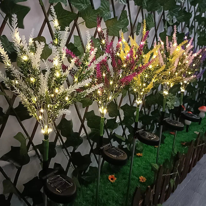 Solar LED Garden Flower Lights - Decorative Lavender Outdoor Lights for Garden and Terrace, waterproof, energy-efficient