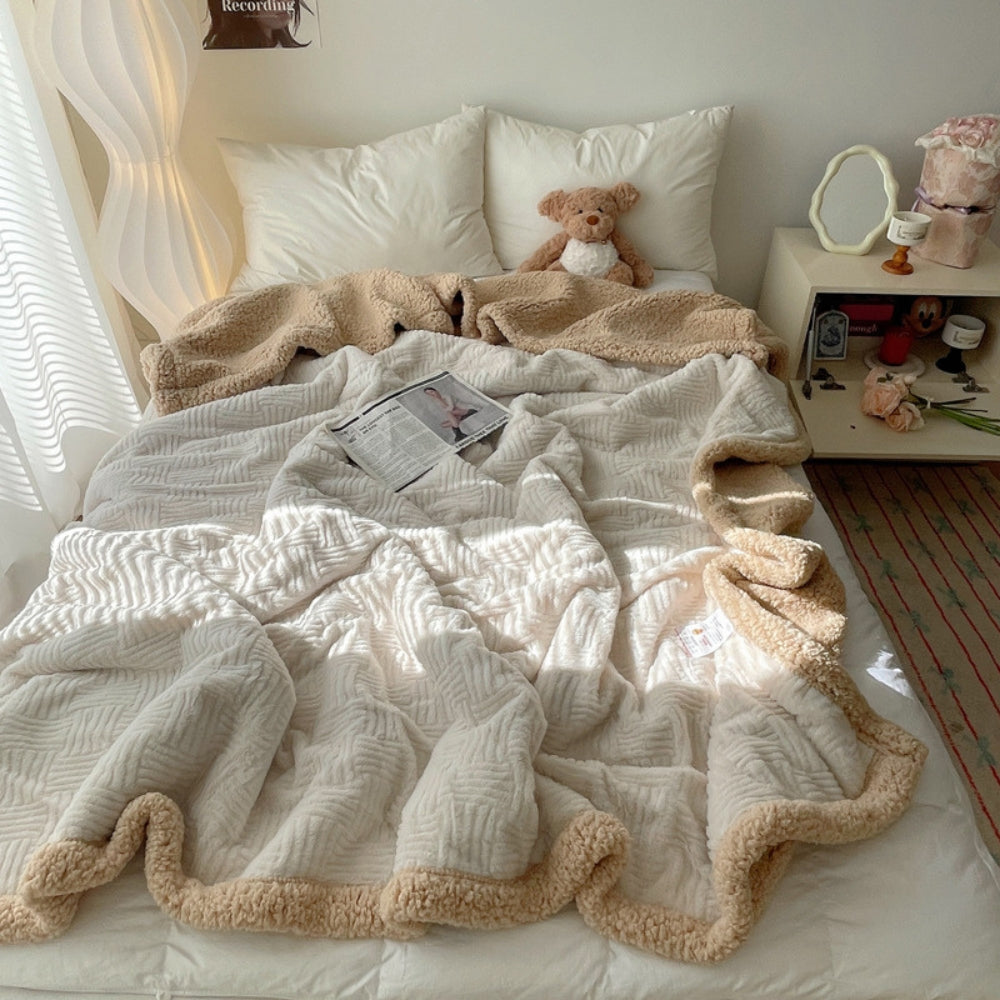 Seraphina Soft Jacquard Rabbit Plush Blanket