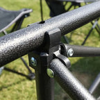 Foldable camping table with X-frame & heat-resistant surface