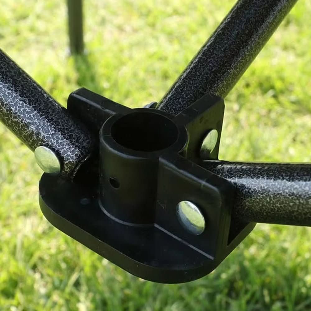 Foldable camping table with X-frame & heat-resistant surface