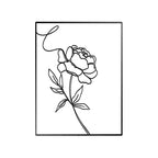 Abstract Minimalist Rose Flower Iron Wall Decor