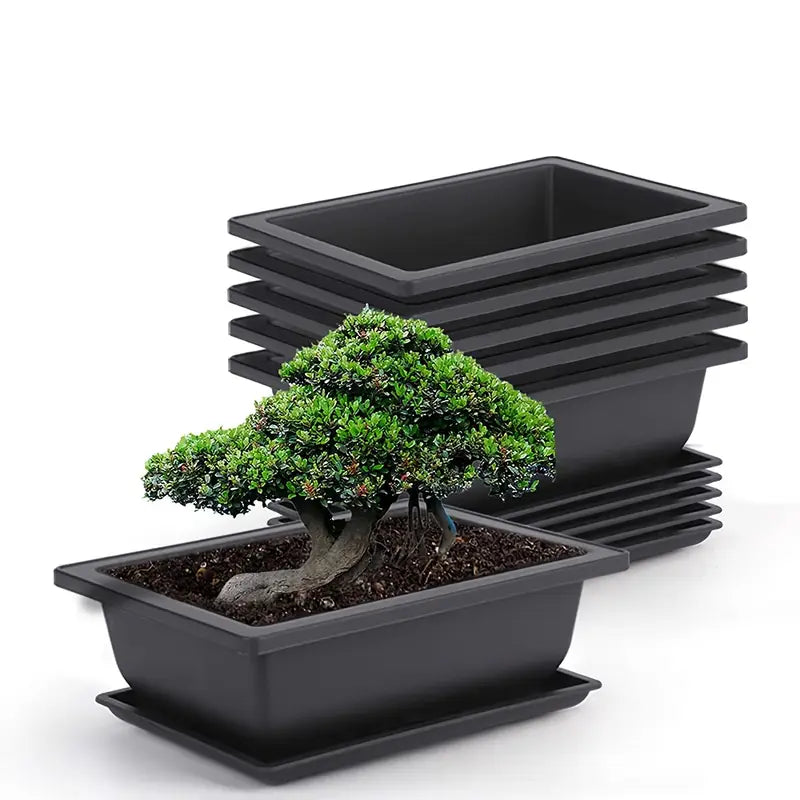 Plant pot with saucer – Rectangular flower pot for garden and balcony