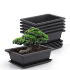 Plant pot with saucer – Rectangular flower pot for garden and balcony