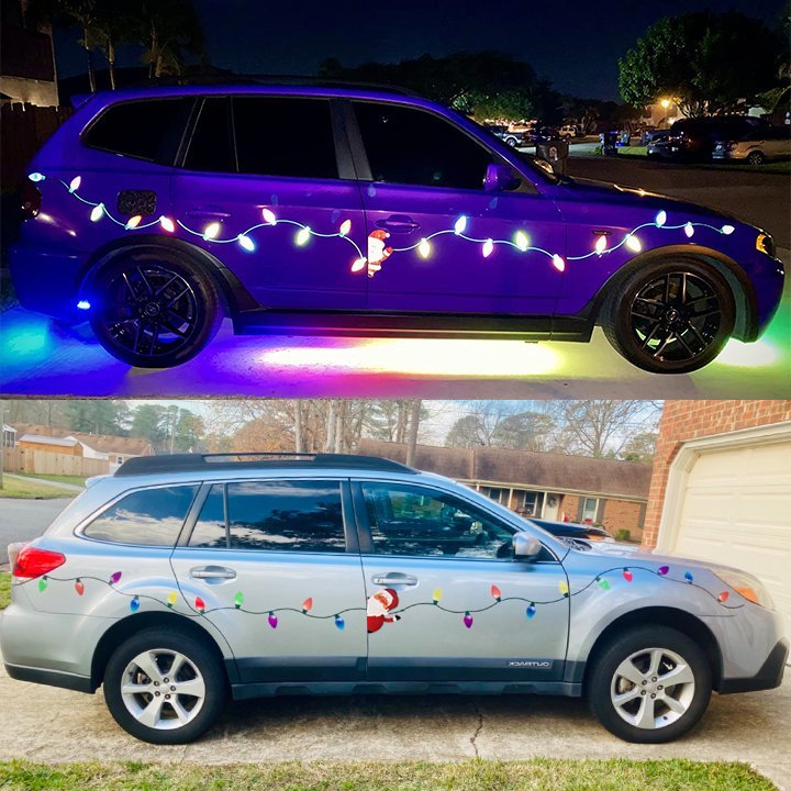 Christmas Magnet Decor | Reflective Light Bulb Magnets | For Car, Refrigerator & Metal Surfaces