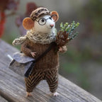 Handmade felt mouse | Christmas decoration & gift idea | Needle felted from wool & fabric | Sustainable