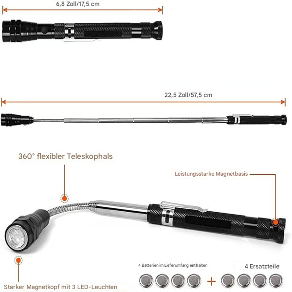 Flexible Extendable Magnetic Tool Light