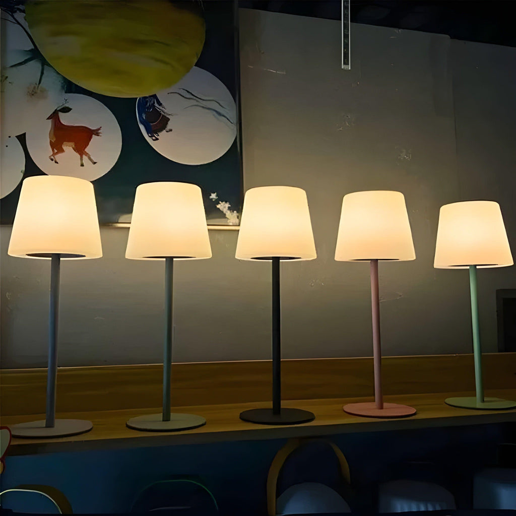 Wireless rechargeable lamp with adjustable warm lighting