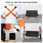 Adjustable Moving Straps with 2.7 m Auxiliary Belts and Metal Buckles