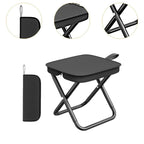 Portable Folding Camping Stool with Adjustable Zippers and Metal Frame