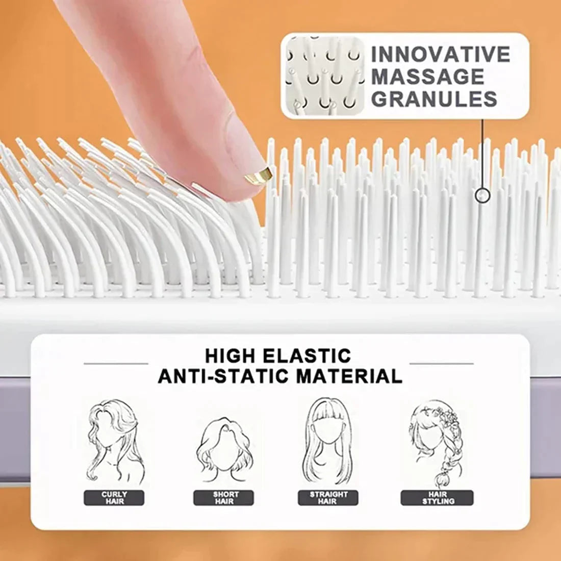 LuxéTress 4-in-1 Self-Cleaning Hairbrush | Innovative hairbrush with self-cleaning technology for effortlessly smooth and shiny hair