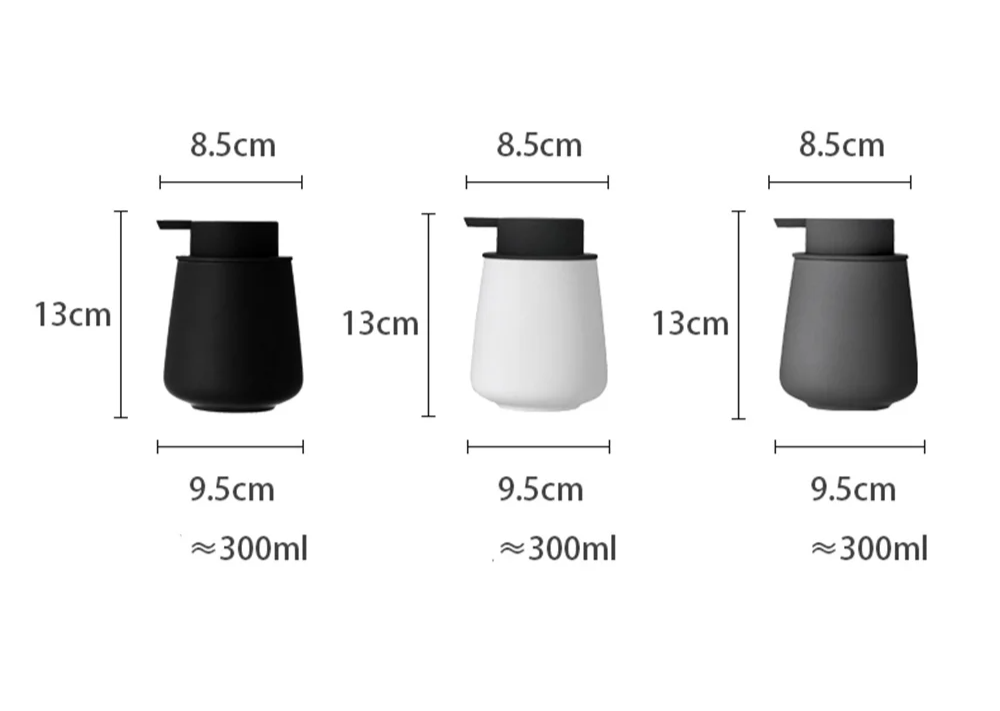 CeramiLux 300 ml Luxury Soap Dispenser made of Ceramic – for Soap, Shampoo, Conditioner or Lotion