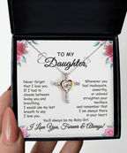 Daughter Necklace Gift | Cross Pendant with Cubic Zirconia | Silver-Plated | 16–18" Chain