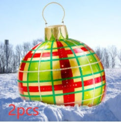 Inflatable Christmas Ball Outdoor Decoration 60cm – Weather Resistant PVC Christmas Decoration