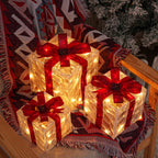 Set of 3 LED Christmas Gift Boxes for Indoor and Outdoor Use