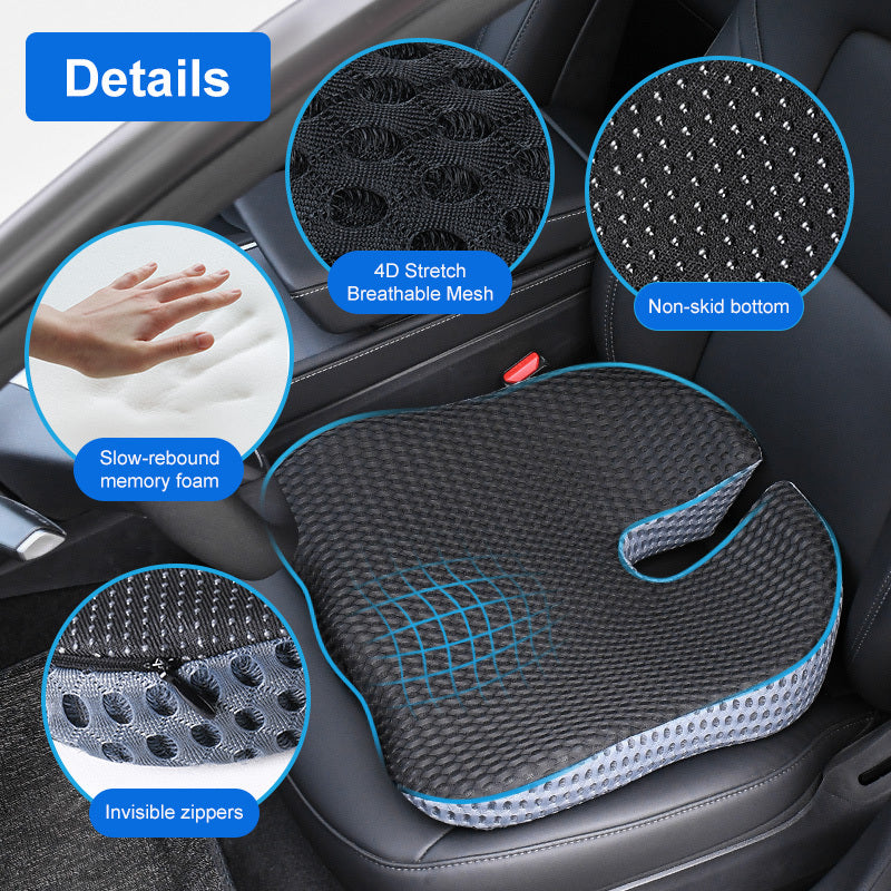 Ergonomic Seat Cushion Triacomfort | Triangular Shape with Memory Foam | Breathable & Pressure-Relieving | For Car & Office