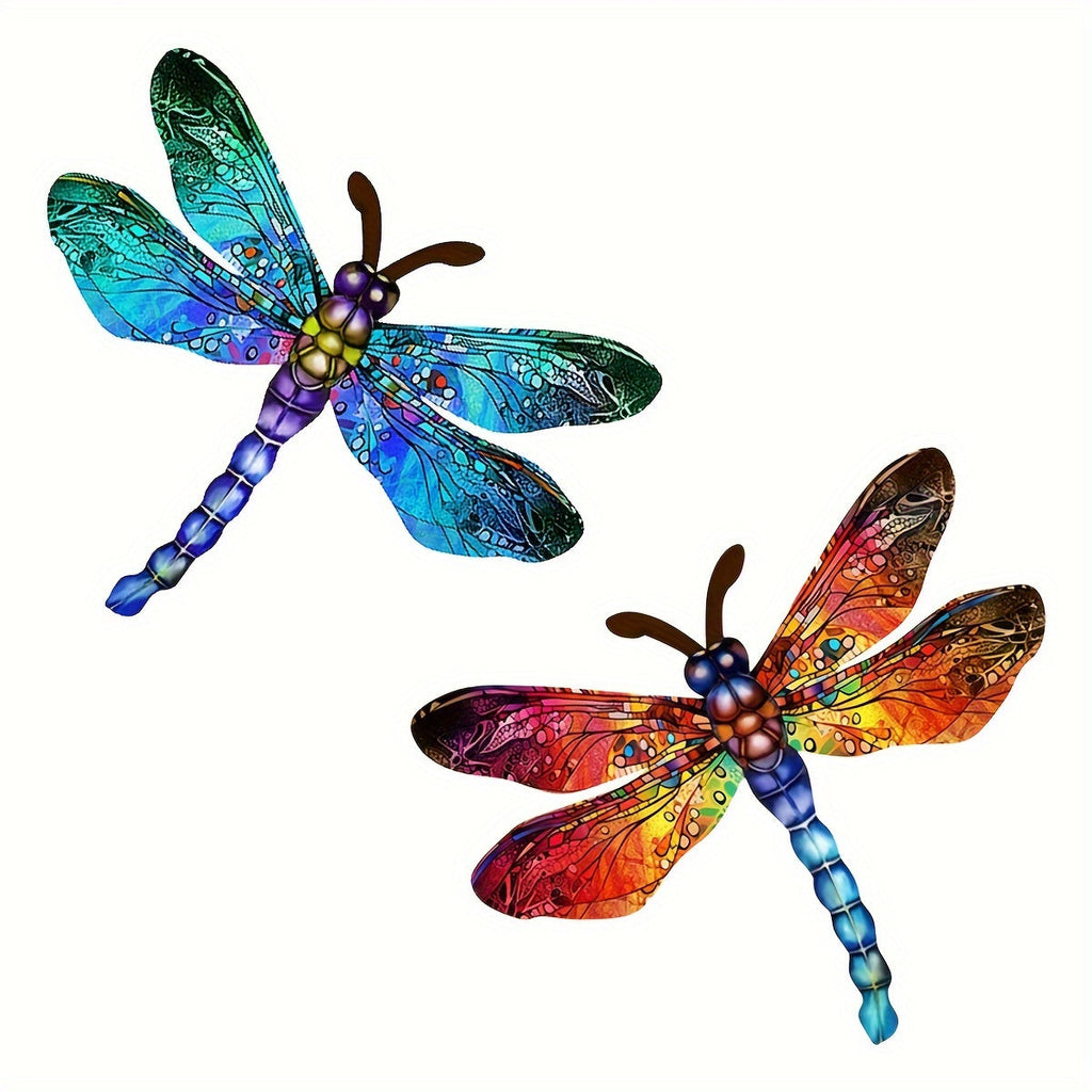 1/2 piece vibrant dragonfly wall art made of metal – artistic outdoor decoration for gardens, homes, and events – durable, versatile, and eye-catching – a perfect gift idea for any occasion