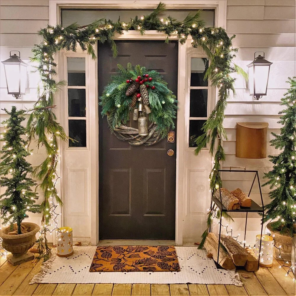Boho Christmas wreath with bells | Door & wall decoration | Handmade