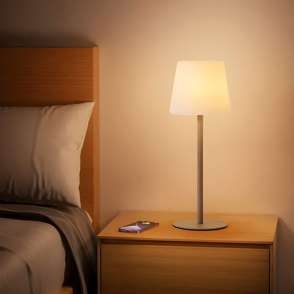 Wireless rechargeable lamp with adjustable warm lighting