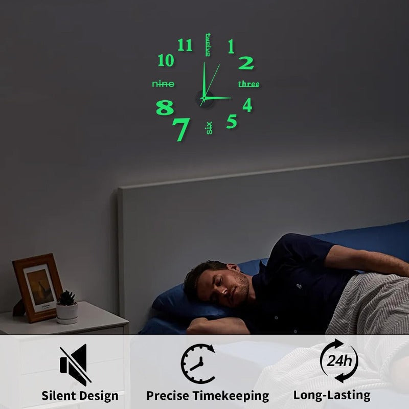 Luminous Frameless 3D Wall Clock