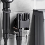 Double control valve made of brass – Water supply with matte black finish