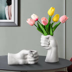 Artistic Hand Gesture Ceramic Tabletop Flower Vase