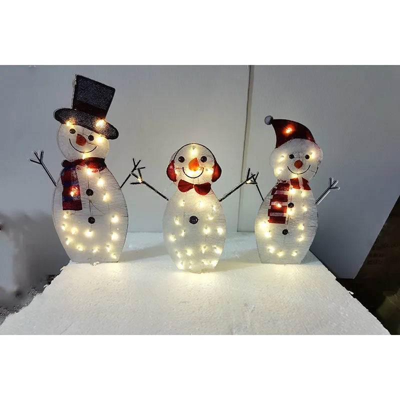 Christmas Scene Decoration With LED Lights Christmas Snowman Ornaments