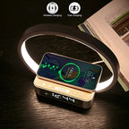 GlowMax 3-in-1 LED Table Lamp – Wireless Charger, Alarm Clock & Touch Control