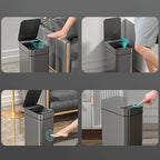Set of 2 Smart Sensor Trash Cans – Touchless and Compact (Black)
