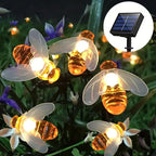 Solar flower light chain for the garden