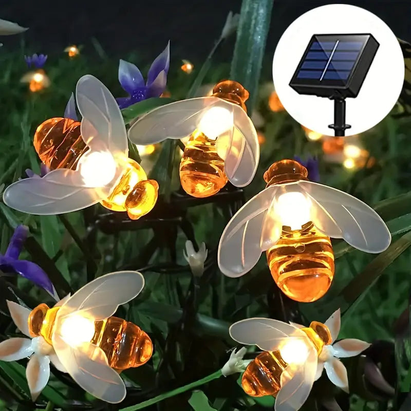Solar flower light chain for the garden