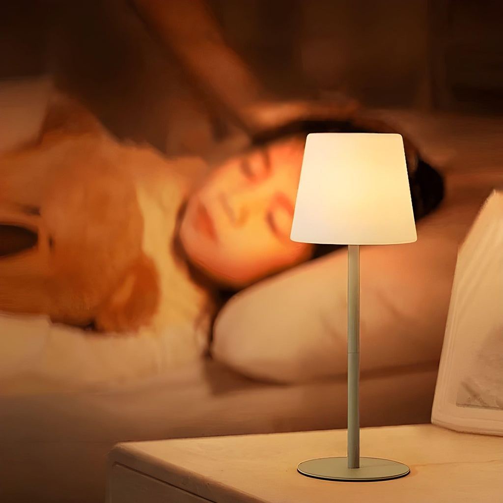 Wireless rechargeable lamp with adjustable warm lighting