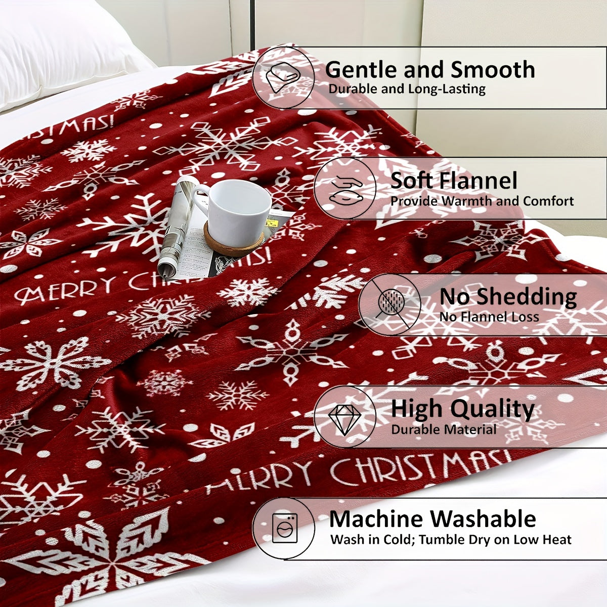 FestiveSnuggle - Luxury Christmas Fleece Blanket for the Holidays