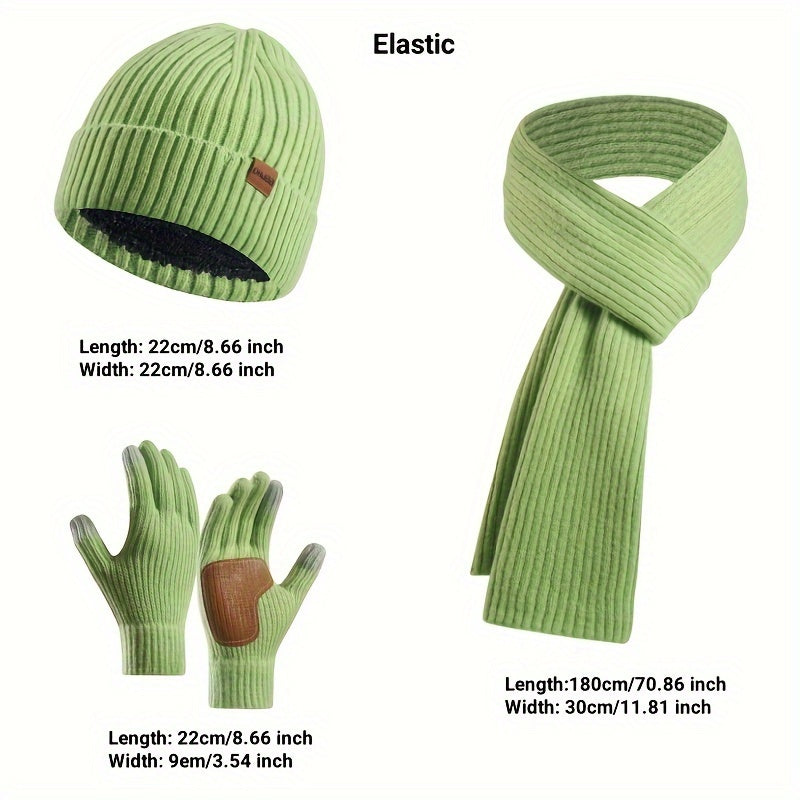 Winter Comfort Set – Knitted Beanie, Scarf and Gloves for Unisex