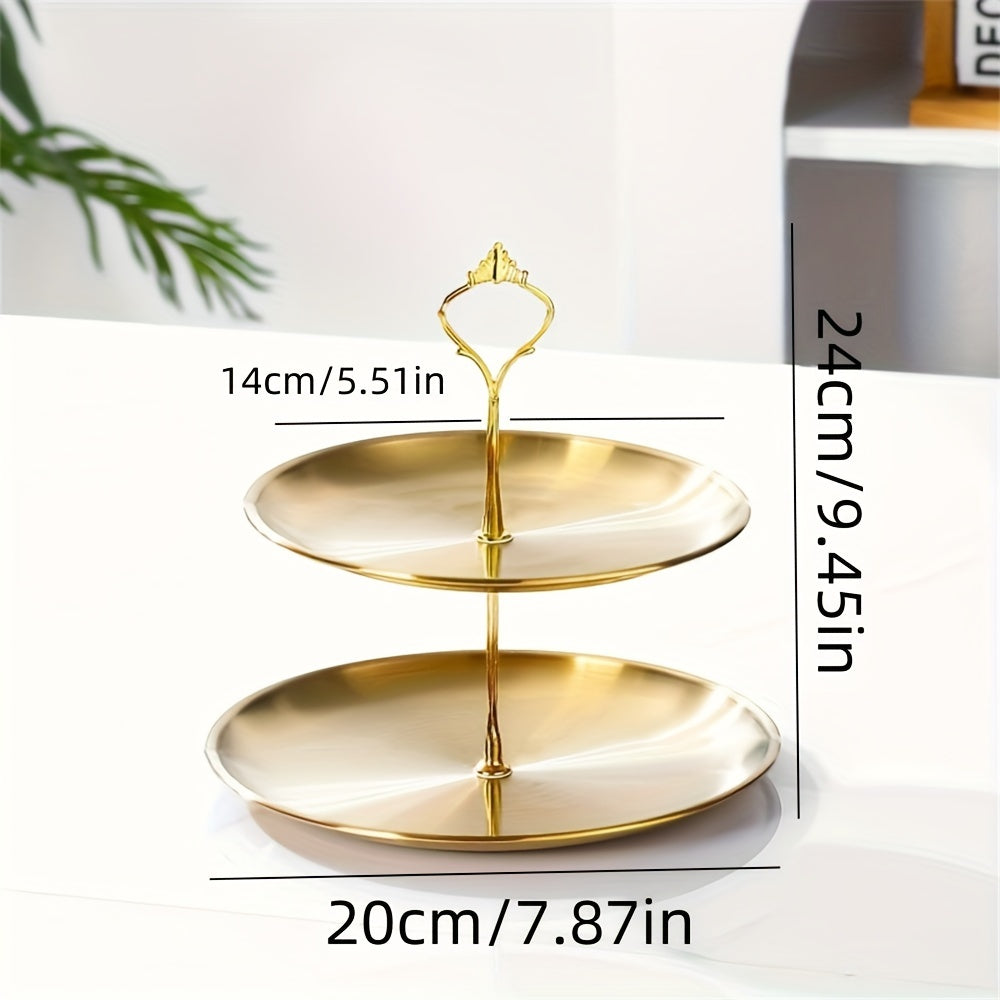 SteelTower - Elegant Triple Serving Plate for Parties