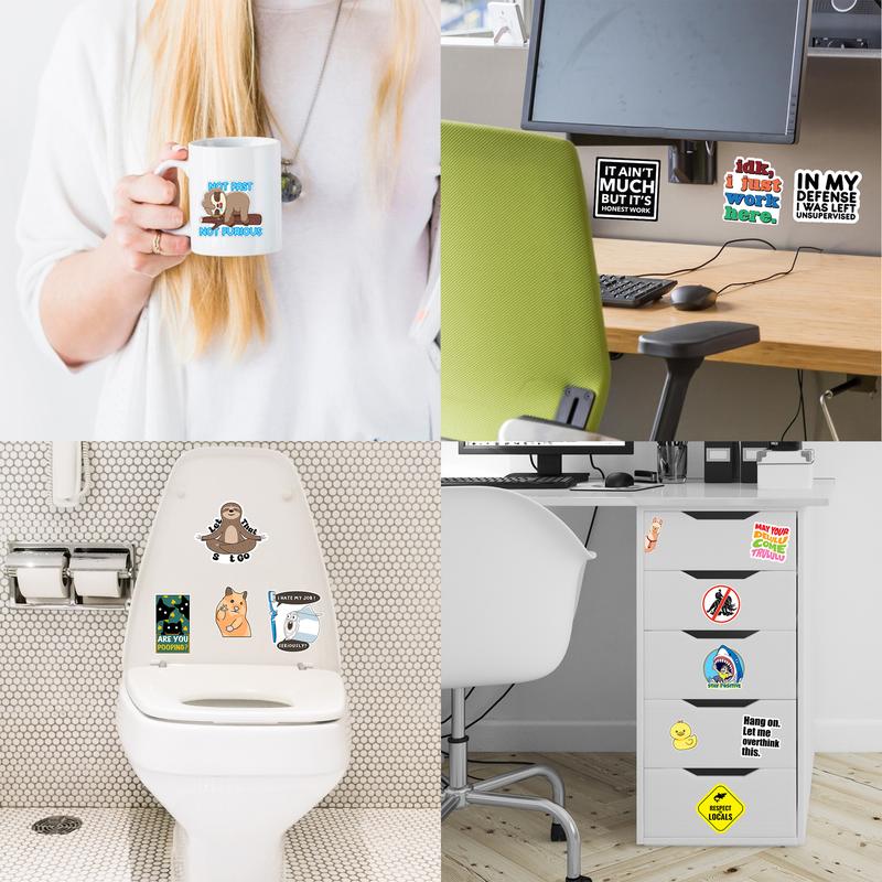 Set of 130 Funny Quote Stickers