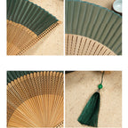 Hand fan made of bamboo silk