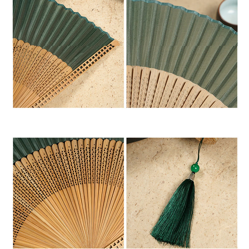 Hand fan made of bamboo silk