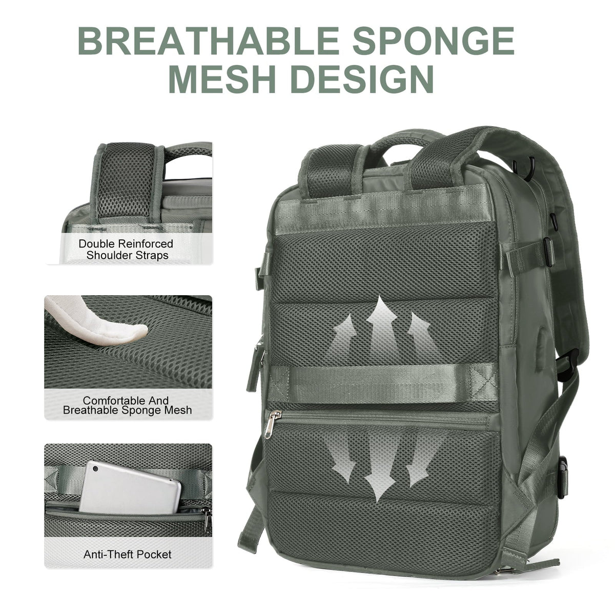 Women's Large Travel Backpack Waterproof Hiking Backpack