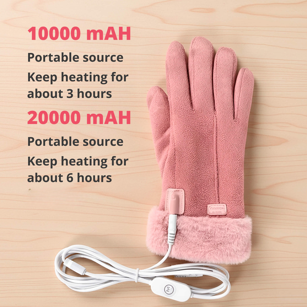 Heated Gloves for Women UK – Ladies Thermal Waterproof Winter Gloves with Touch Screen & USB Rechargeable Warm Design