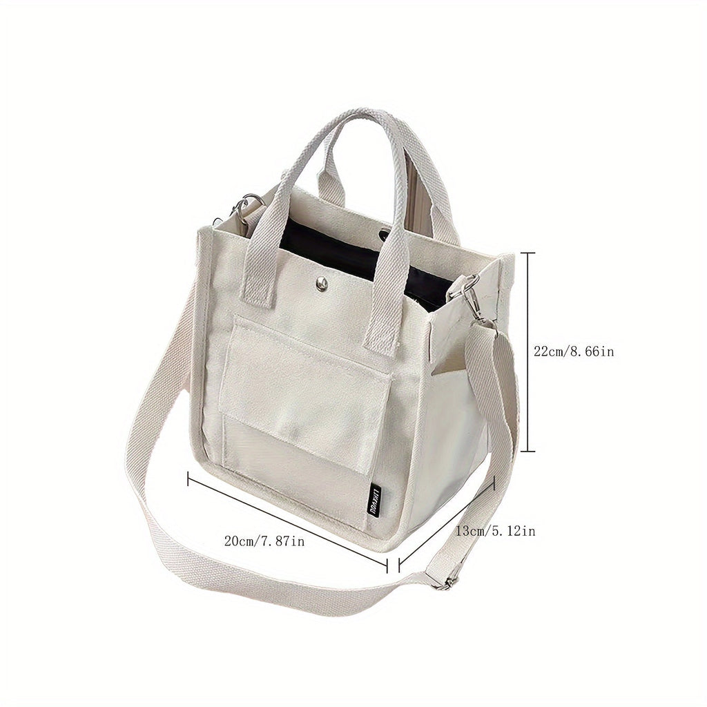 UrbanEase Canvas Slingbag – White Shoulder Bag with Magnetic Closure and Adjustable Strap