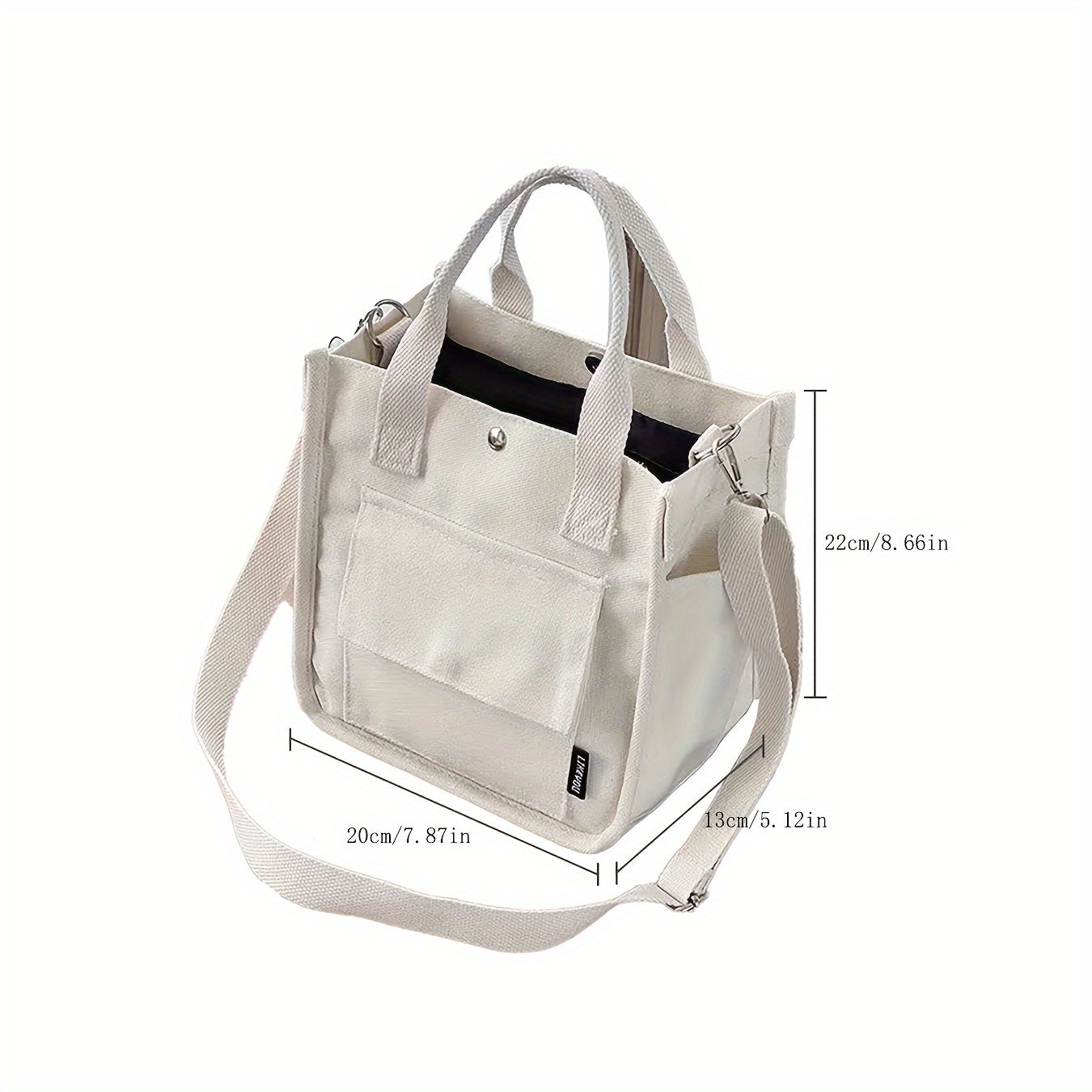 UrbanEase Canvas Slingbag – White Shoulder Bag with Magnetic Closure and Adjustable Strap